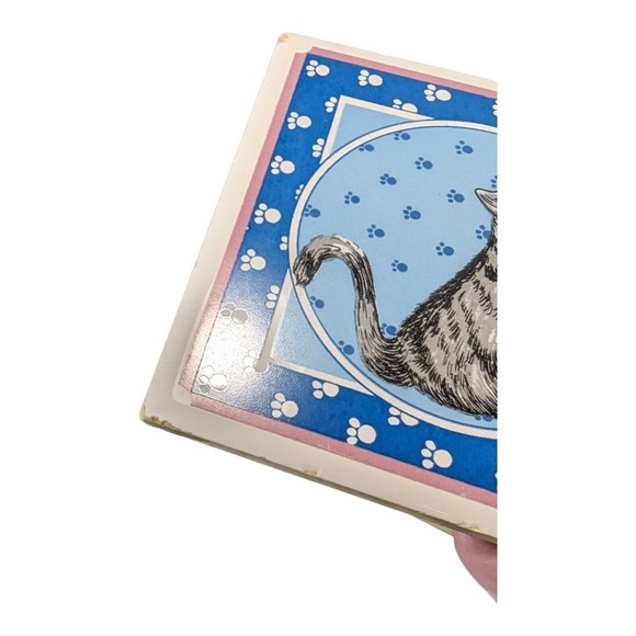 VTG Set of 3 Vintage Lanka Wall Tile Coaster Trivet Tabby Cat Made in Sri Lanka - Picture 9 of 9